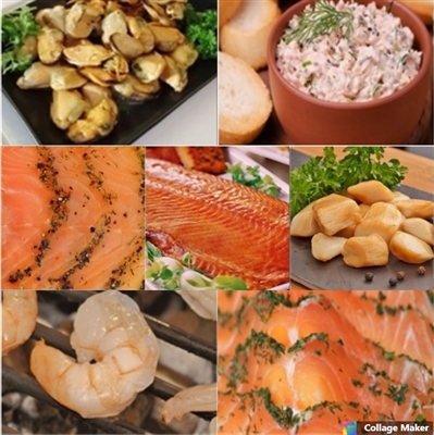Smoked Scallops, Salmon Lox, Trout, Mussels & more
